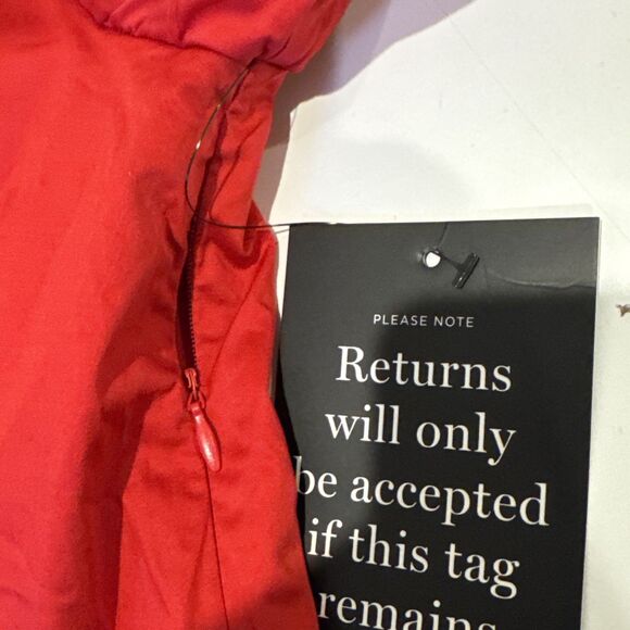 NWT Tuckernuck  Delaney Size L Red Mini Dress Puff Sleeve A-line Pockets Stretch - Picture 12 of 14